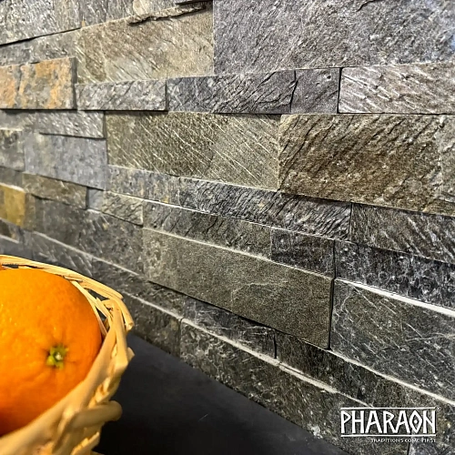 Сланец зелёный "Деоли Грин" (Модерн) 3Д панели из натурального камня