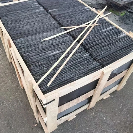 Плитка из сланца чёрный 100×200мм
