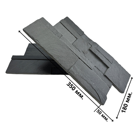 Сланец чёрный Модерн 3Д панели из натурального камня
