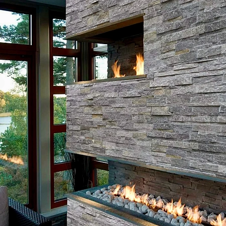 Сланец зелёный Деоли Грин Модерн 3Д панели из натурального камня
