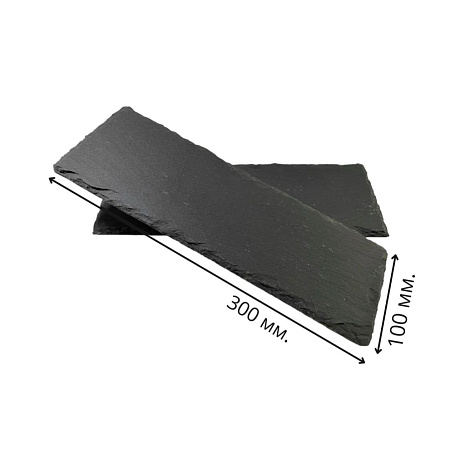 Плитка из сланца чёрная 100×300мм
